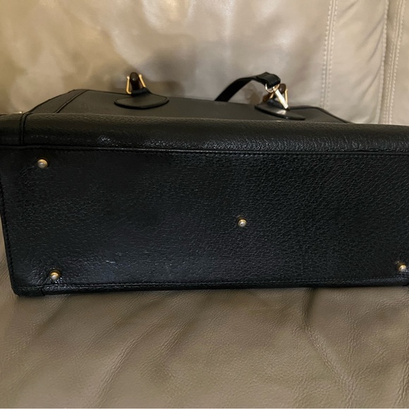 ❤️GORGEOUS VINTAGE AUTHENTIC GUCCI DIANA BLACK LEATHER BAMBOO HANDLE LEATHER - Picture 14 of 15